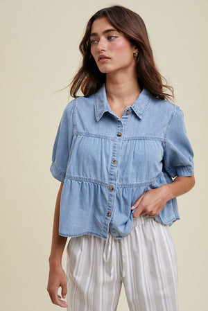 Taylor Tiered Denim Top