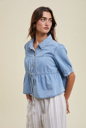 Taylor Tiered Denim Top