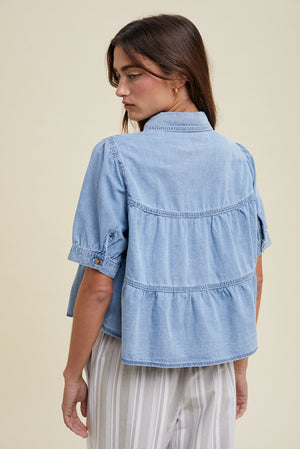 Taylor Tiered Denim Top