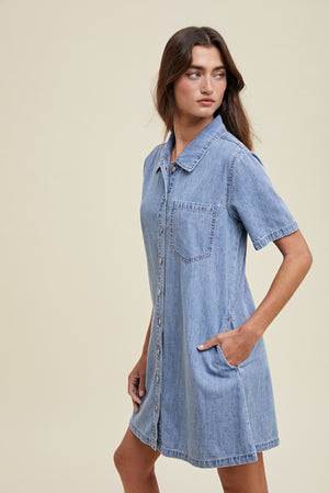 Loretta Lined Denim Dress