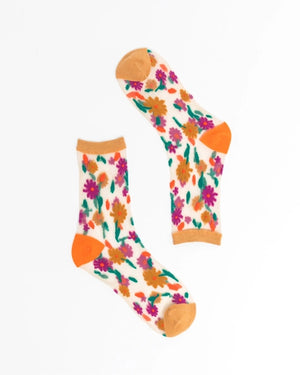 Ditsy Sheer Floral Ankle Sock