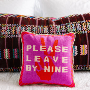 Furbish Needlepoint Please Leave by Nine Pillow