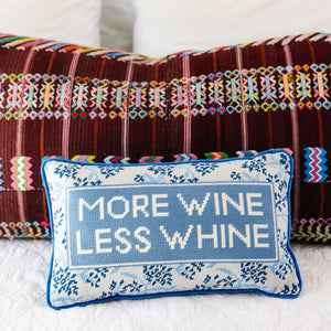 Furbish Needlepoint More Wine Pillow