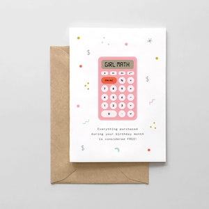 Girl Math Birthday Card