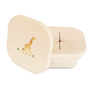 Safari Cream Silicone Collapsible Snack Bowl