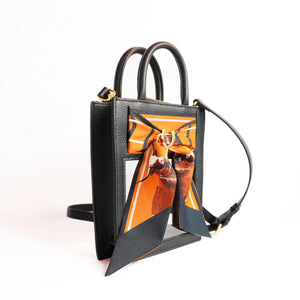 Leather Mini Clear Calista & Dapper Longhorn Silk Handbag