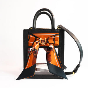 Leather Mini Clear Calista & Dapper Longhorn Silk Handbag