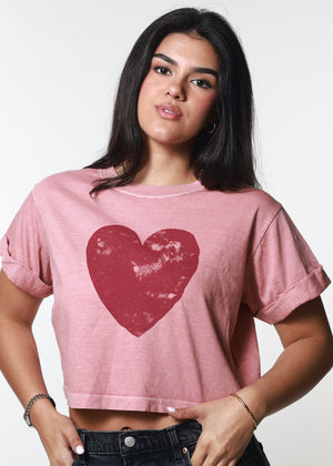 Red Heart Vintage Crop Tee