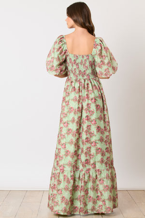 Mallory Floral Mint Maxi Dress