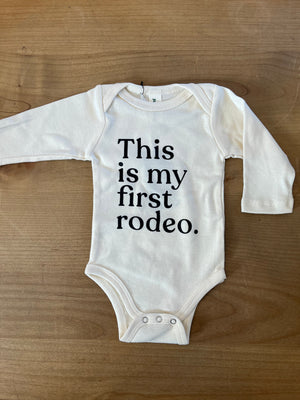 Long Sleeve My First Rodeo Onesie