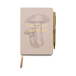 Vintage Print Notebook w/ Gold Pen