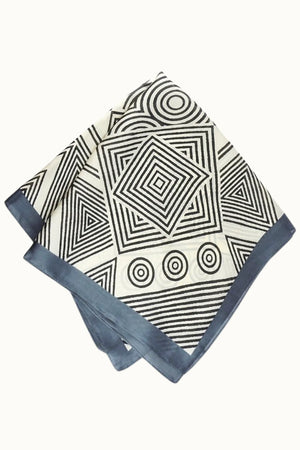 Salem Stripe Silk-Style Square Bandana