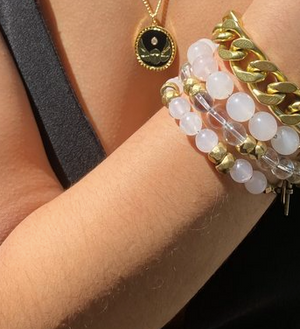 Rachel Nathan Rose Quartz & Rondelle Bracelet