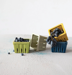 Spring Stoneware Berry Basket