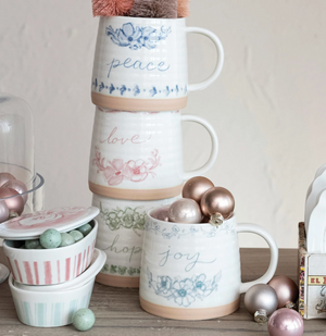 Chantilly Lace Holiday Stoneware Mugs