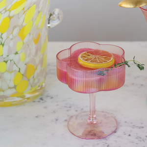 Pleated Floral Cocktail Coupe