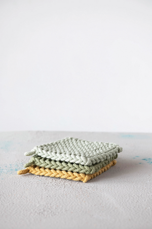 Hand-Woven Cotton Potholder & Trivet