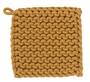 Hand-Woven Cotton Potholder & Trivet