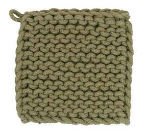 Hand-Woven Cotton Potholder & Trivet