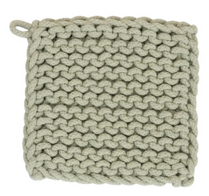 Hand-Woven Cotton Potholder & Trivet