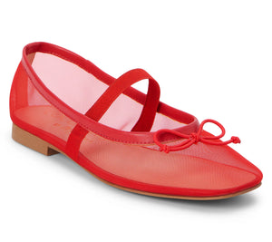 Bronx Mesh Red Ballet Flats