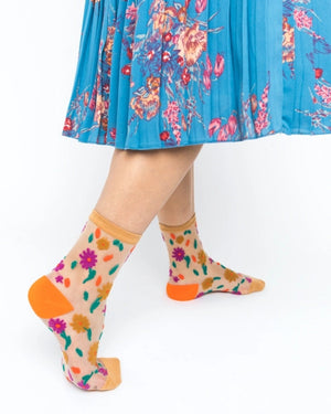 Ditsy Sheer Floral Ankle Sock