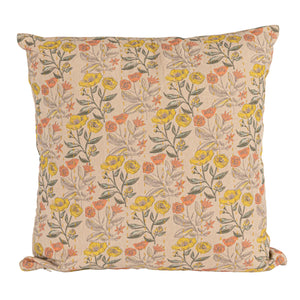 Cotton Chambray Printed Floral Pillow