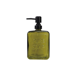 Olive Pressed Glass Liquid Soap Dispenser