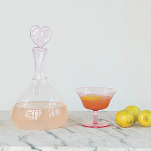 Hand-Blown Glass Heart Decanter