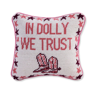 Furbish Needlepoint In Dolly We Trust Pillow