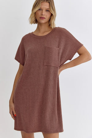 Basic Ribbed Tee Dress