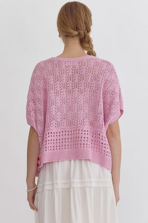 xoxo Oversized Crocheted Sweater