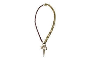 Rachel Nathan Garnet & Celestial Charms Necklace