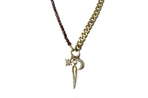 Rachel Nathan Garnet & Celestial Charms Necklace