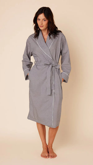 Classic Luxe Pima Gingham Shawl Robe