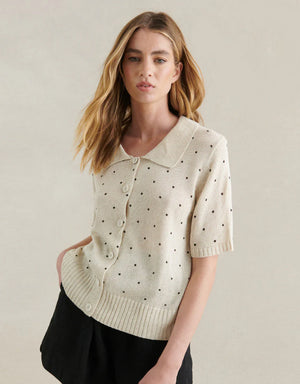 Dottie Short Sleeve Button Sweater