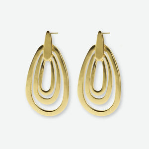 Ink & Alloy Mila Geometric 3-Tier Teardrop Earrings