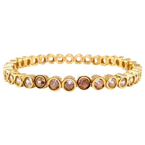 Bezel Beaded CZ Stretch Bracelet