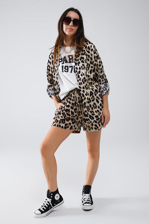 Jackie Drawstring Leopard Shorts