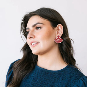 Cranberry Tile Earring