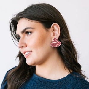 Cranberry Tile Earring