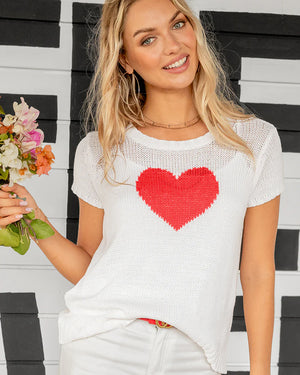 Wooden Ships Heart Cotton Sweater Tee